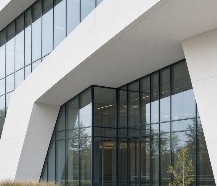 A modern business school building
